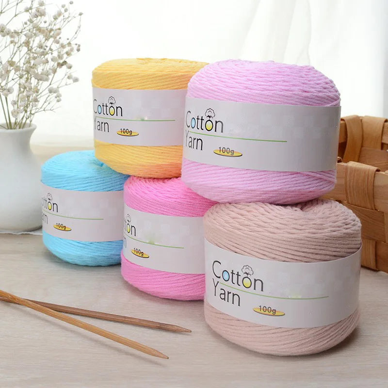 16 Strand Medium Coarse Children's Pure Cotton Yarn Hand WovenBaby Thread